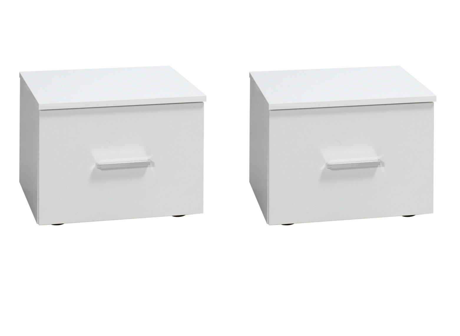 NACHTKONSOLEN 2ER SET Panarea weiß Hochglanz je 46 / 40 / 35cm - Weiß Hochglanz/Weiß, Holz/Holzwerkstoff (46/35/40cm) - Feldmann-Wohnen