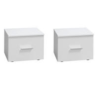 NACHTKONSOLEN 2ER SET Panarea weiß Hochglanz je 46 / 40 / 35cm - Weiß Hochglanz/Weiß, Holz/Holzwerkstoff (46/35/40cm) - Feldmann-Wohnen
