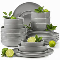 KOMBISERVICE VICTO 6 Personen 24-tlg - Grau, Keramik (27/2/27cm) - KONSIMO®