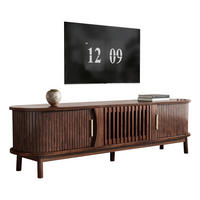 TV-SCHRANK 165/39,5/46 cm in Braun aus MDF mit Schiebetür und Stauraum - Goldfarben/Walnussfarben, Holzwerkstoff (165/46/39.5cm) - CHICFURN