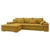 ECKSOFA Bangkok Premium, Seite: Links - Currygelb/Silberfarben, Holz/Textil (310/175cm) - MIRJAN24