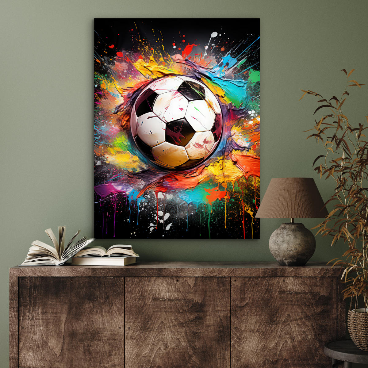 KOVOVÝ OBRAZ Futbal - Farba - Farby - Čierna - Biela 60x80 cm - biela, kov (60/80cm) - MuchoWow
