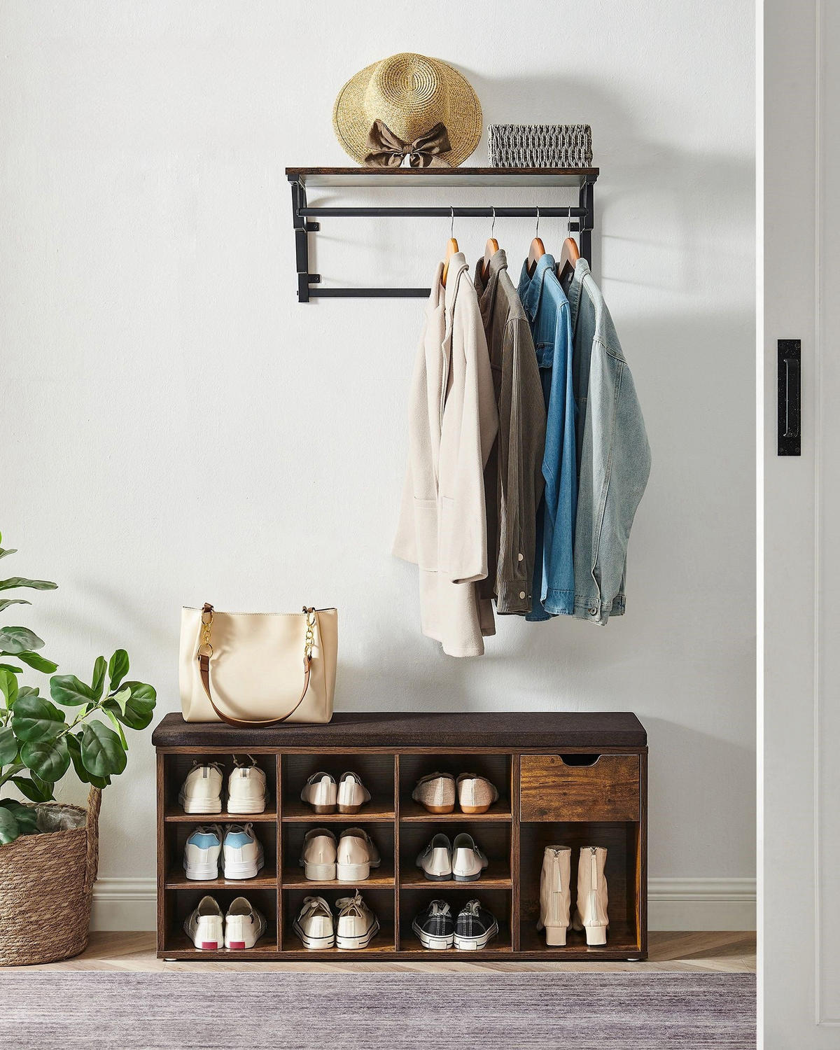 SCHUHBANK MARRAKECH - Braun, Holzwerkstoff (104/48/30cm) - Hansiro