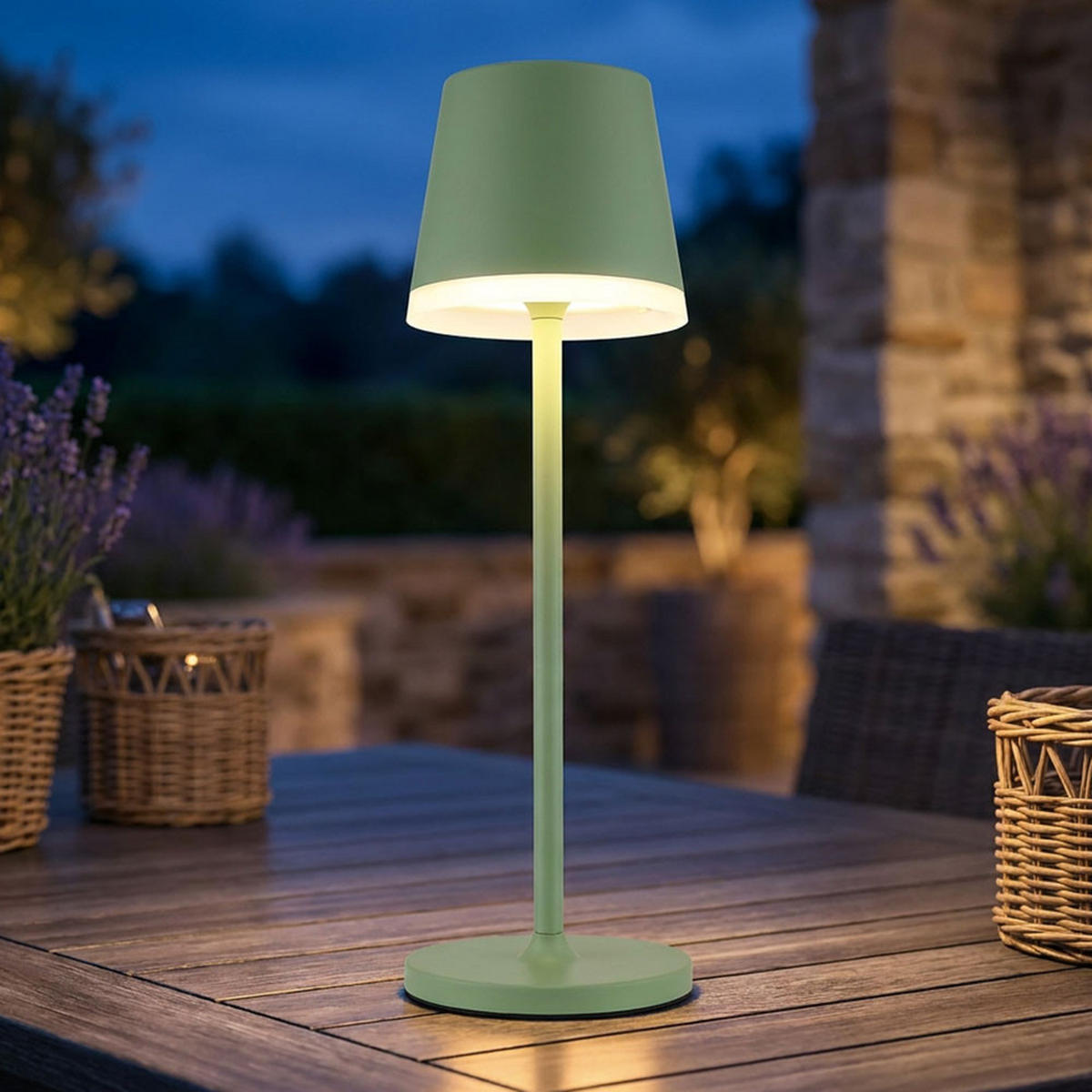 LED AUSSENLEUCHTE Solar Grün satiniert - Grün, Metall (11/11/41cm) - Globo Lighting