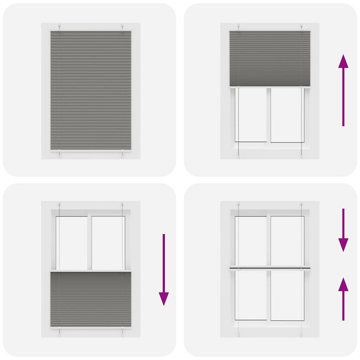 PLISSEE 85/150 cm Stoffbreite 84,4 cm aus Polyester Anthrazit - Anthrazit, Textil (85/150cm) - vidaXL