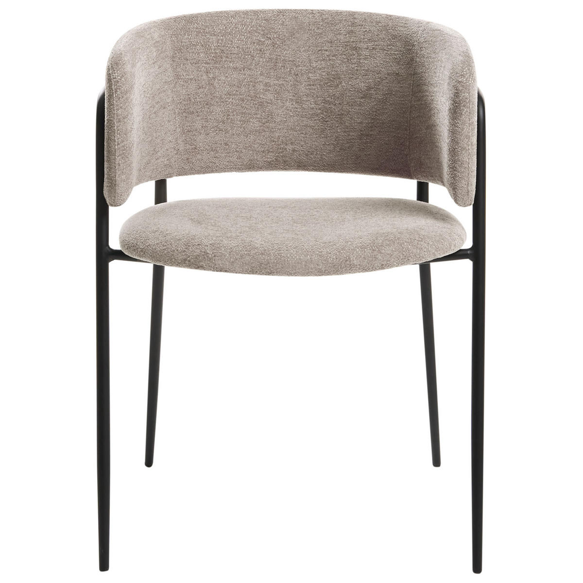 ESSZIMMERSTUHL 2er Set Chenillegewebe Taupe Springer - Taupe, Textil (53/75/51cm) - Beliani