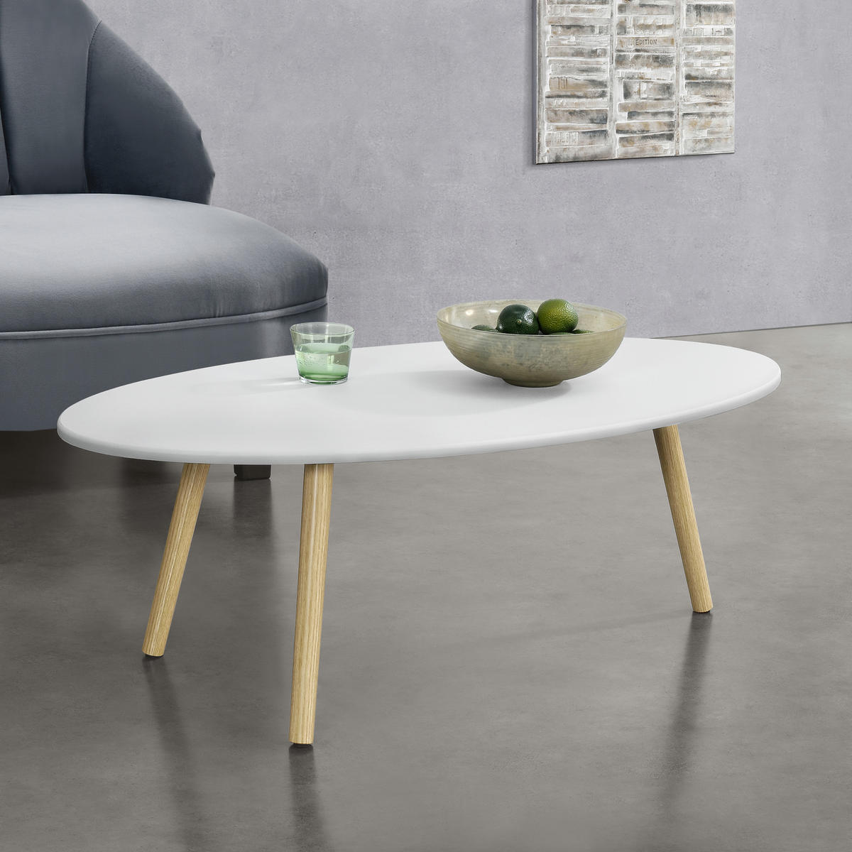 COUCHTISCH Viborg 110/60/40 - Weiß, Holzwerkstoff (60/110/40cm) - [en.casa]
