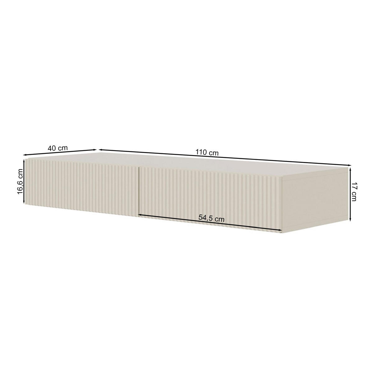HÄNGE-SCHMINKTISCH Veldio schwarz 110 cm - Schwarz, Holzwerkstoff (110/16/40cm) - Selsey