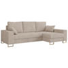 ECKSOFA Dorian Cord Beige - Beige/Goldfarben, Textil/Metall (242/138cm) - MKS