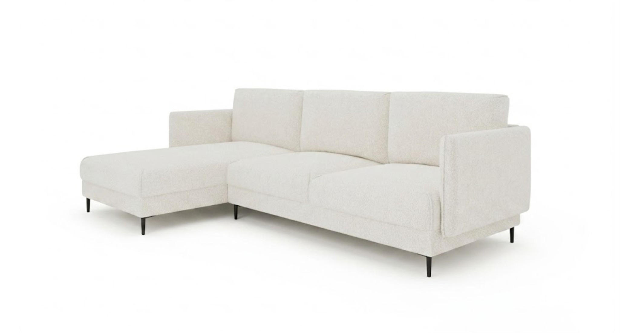 ECKSOFA Helmer In Stoff Baloo - Weiß, Holzwerkstoff/Textil (164/293cm) - Fun Möbel