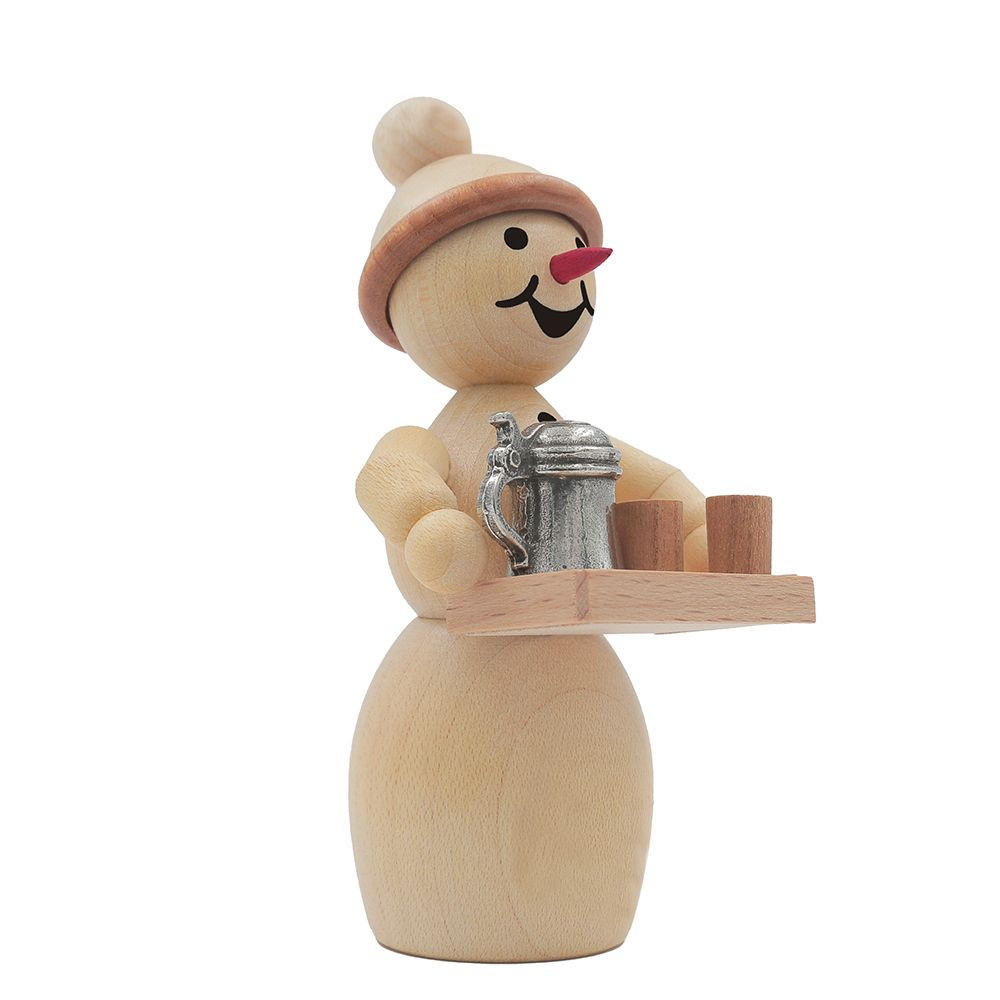 HOLZFIGUR Schneefrau Wirtin mit Bierkrug 9 cm - Multicolor, Holz (5/1/0.1cm)