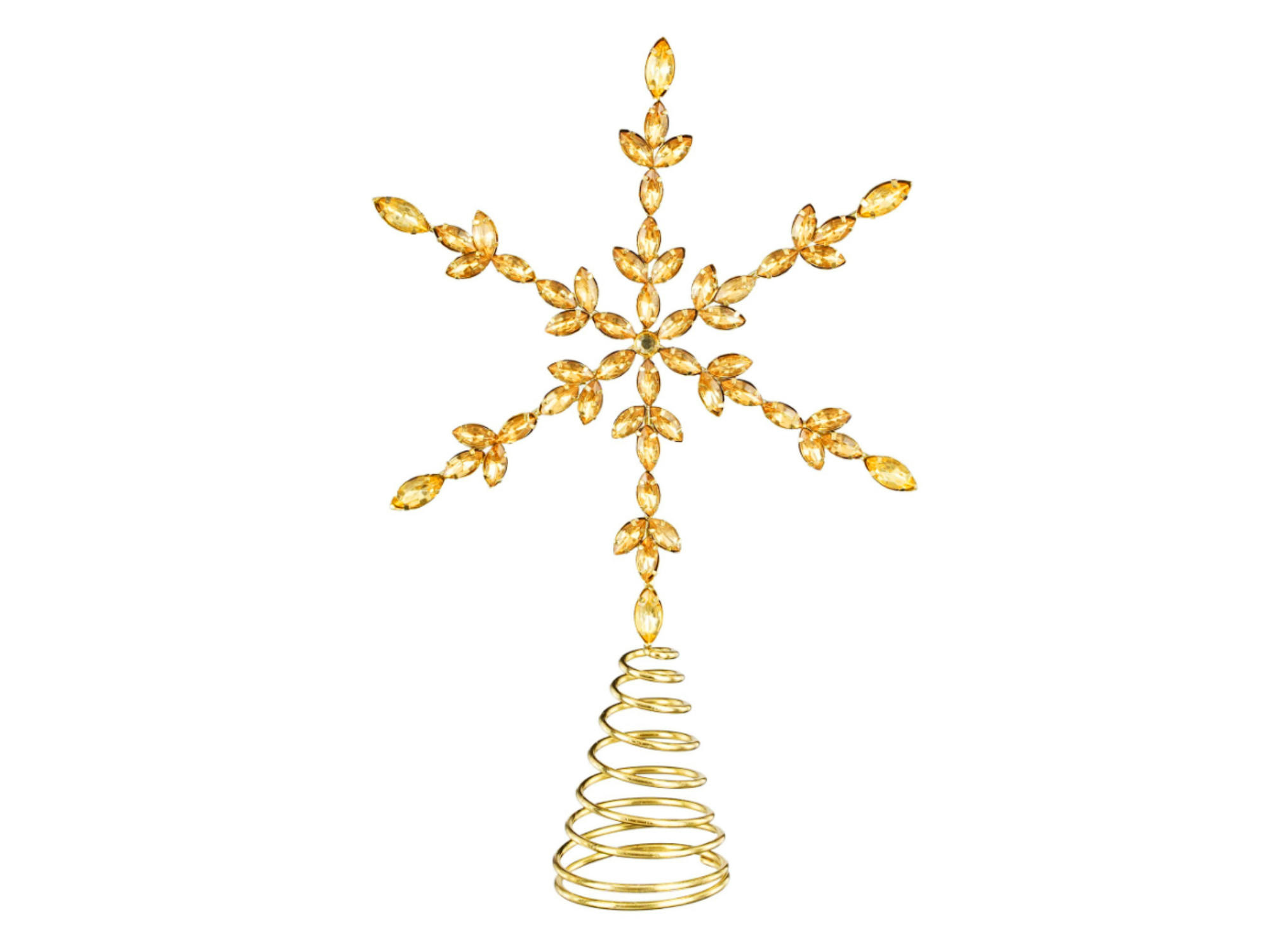 CHRISTBAUMSPITZE Schneeflocke Gold II, 28 cm, Metall - Goldfarben, Metall (17.5/28/17.5cm) - LAALU