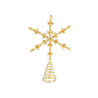 CHRISTBAUMSPITZE Schneeflocke Gold II, 28 cm, Metall - Goldfarben, Metall (17.5/28/17.5cm) - LAALU