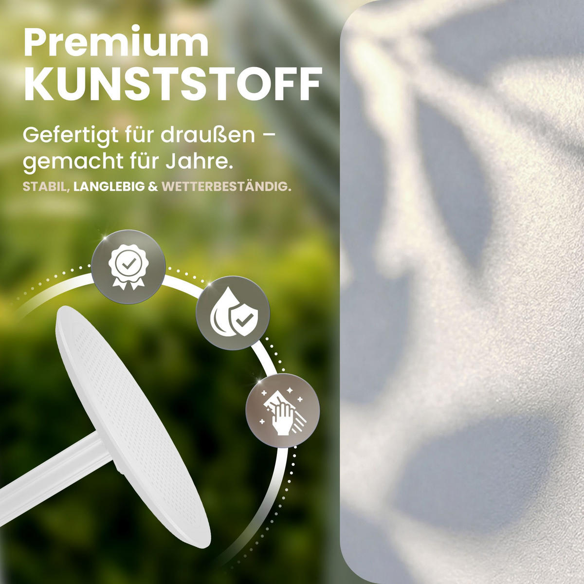 GARTENTISCH rund Kunststoff weiß - Weiß, Kunststoff (60/60/74cm) - CLP