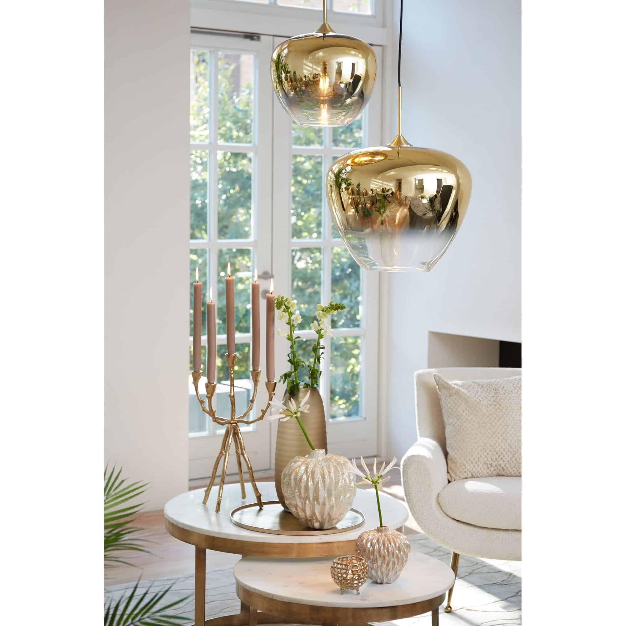 HÄNGELAMPE Mayson Gold Ø23/18 cm - Goldfarben, Glas (23/23/18cm) - Light & Living