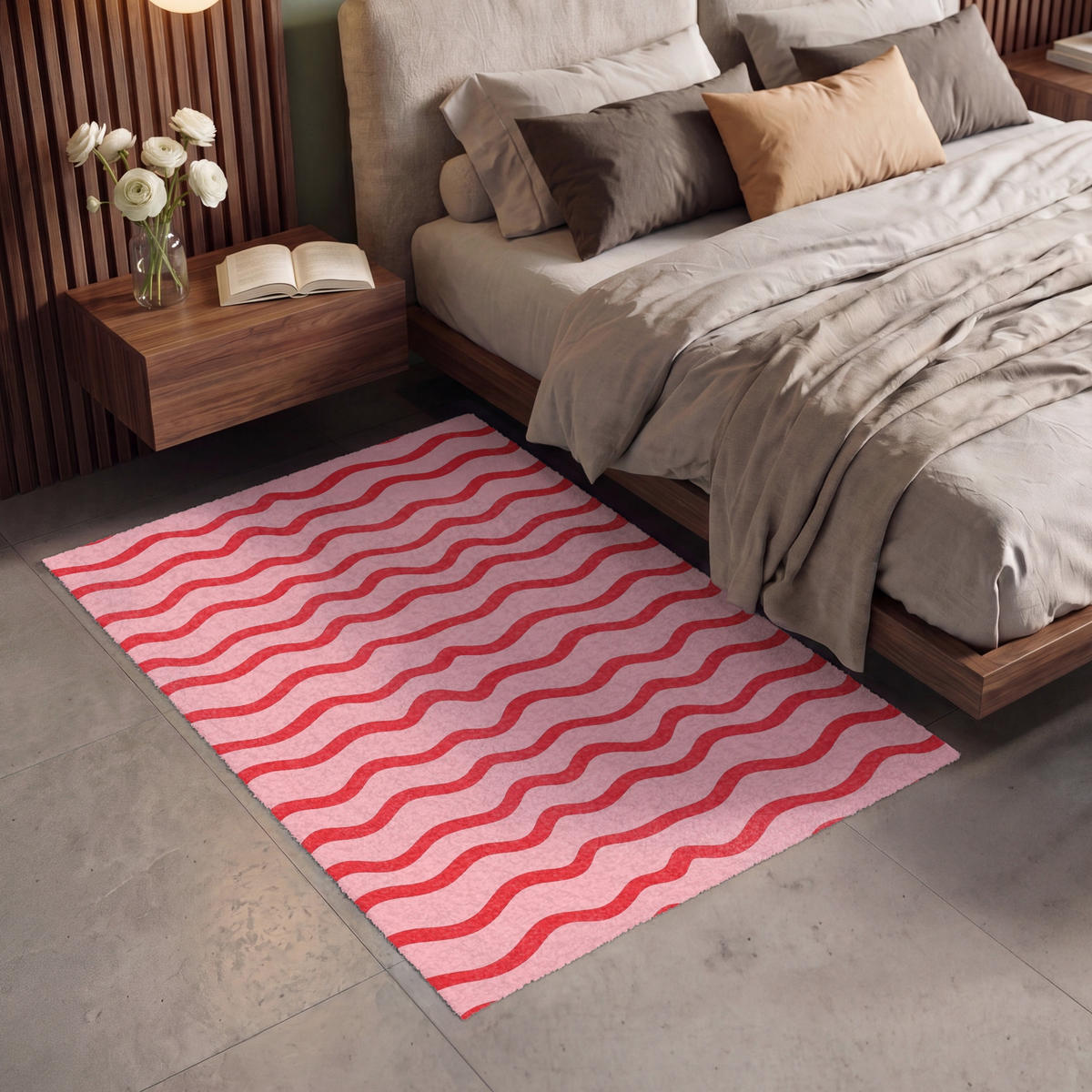 TEPPICH - Verspielt - Muster - Rot - 120x180 cm - Rot, Kunststoff/Textil (120/0.4cm) - OnlyWow