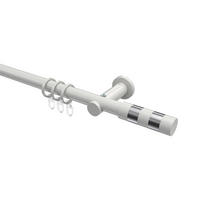 GARDINENSTANGEN-SET Platon Mavell 540 cm (geteilt in 3 x 180 cm), 1-läufig, 20 mm Ø Weiß - Chromfarben/Weiß, Metall (540cm) - INTERDECO