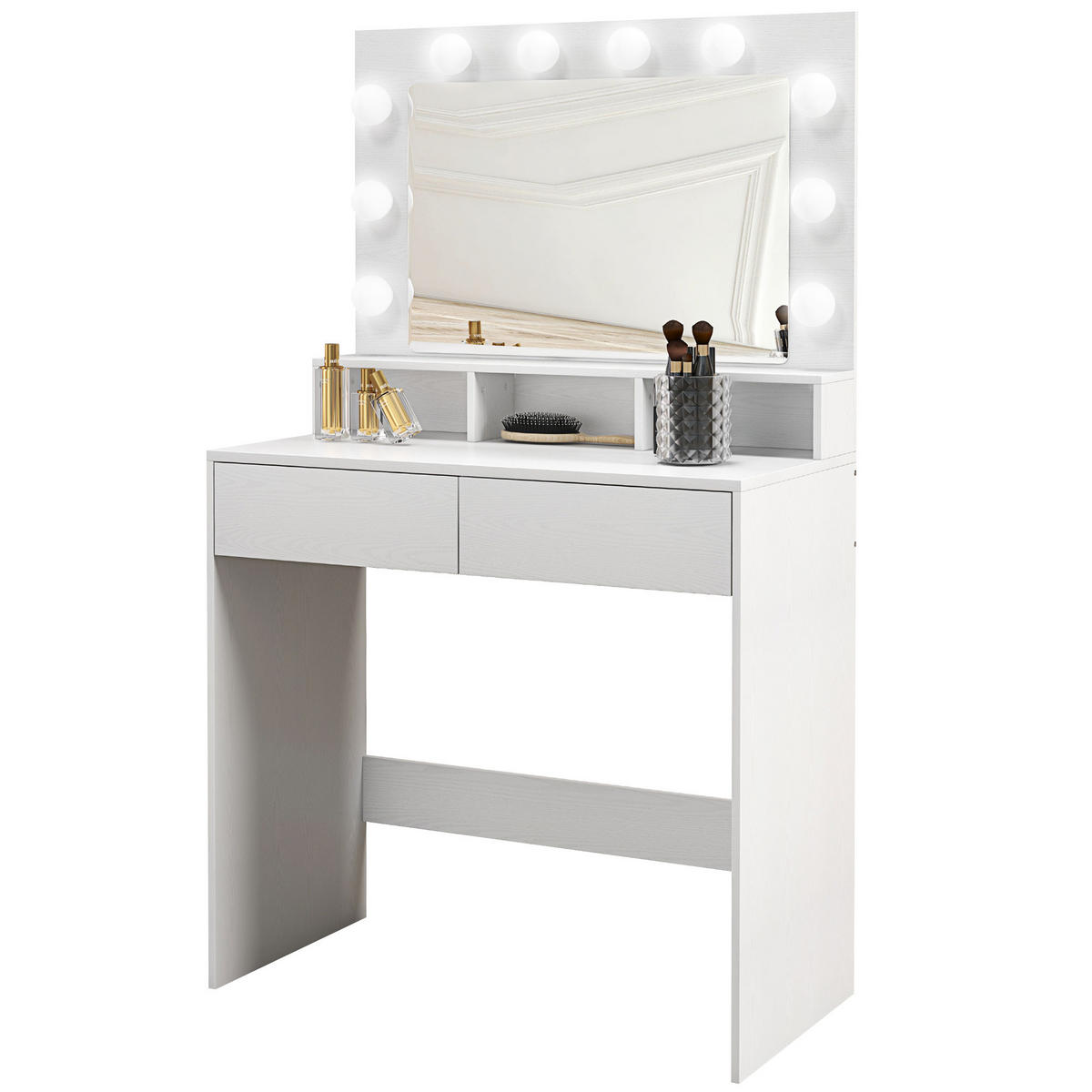 SCHMINKTISCH DE-18299 Weiß - Weiß, Holzwerkstoff (40/135/80cm) - ComfortXL