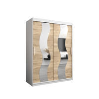 SCHWEBETÜRENSCHRANK 200/150/62 2-türig - Silberfarben/Weiß, Holz/Kunststoff (150/200/62cm) - Abiks Möbel