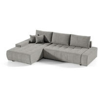 ECKSCHLAFSOFA Draco L Beige - Beige/Silberfarben, Textil/Metall (267/186cm) - Beautysofa