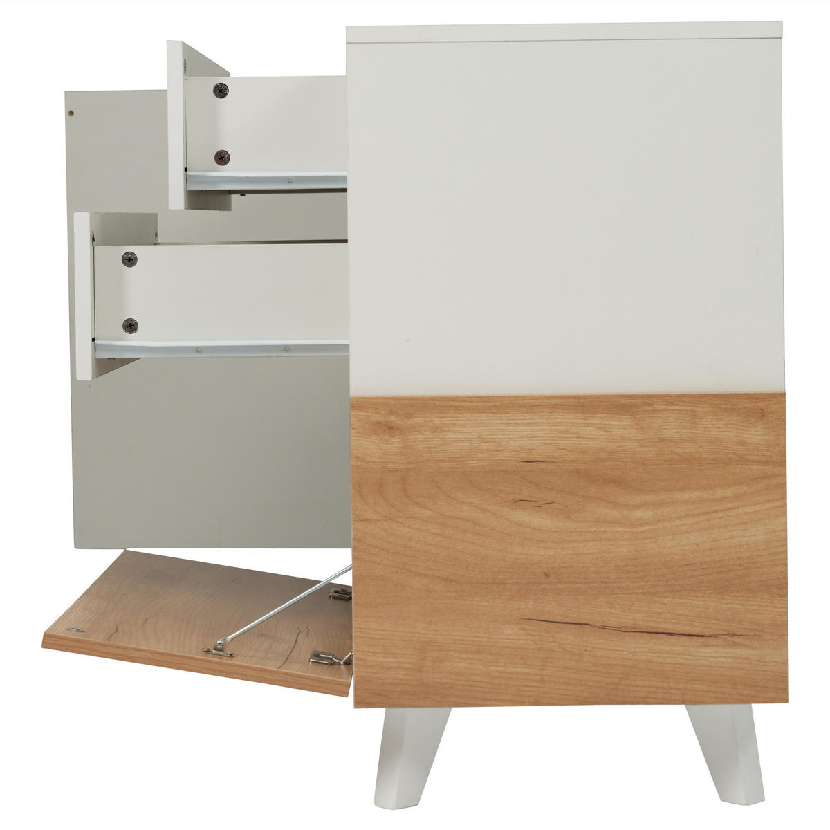 SIDEBOARD Weiß Holz Hochglanz Modern Stauraum Esszimmer - Multicolor, Holzwerkstoff (40/70/130cm) - FLIEKS