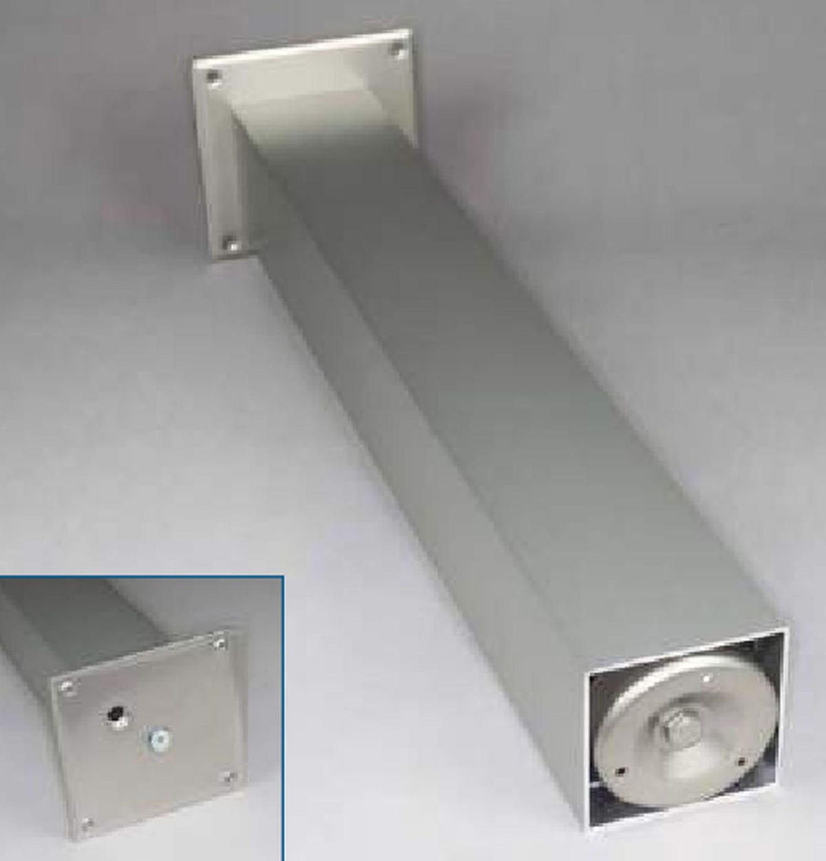 TISCHBEIN Jumbo 110cm Stützfuß Edelstahloptik höhenverstellbar + 5mm Traglast 250 kg - Edelstahlfarben, Metall (10/110/10cm)