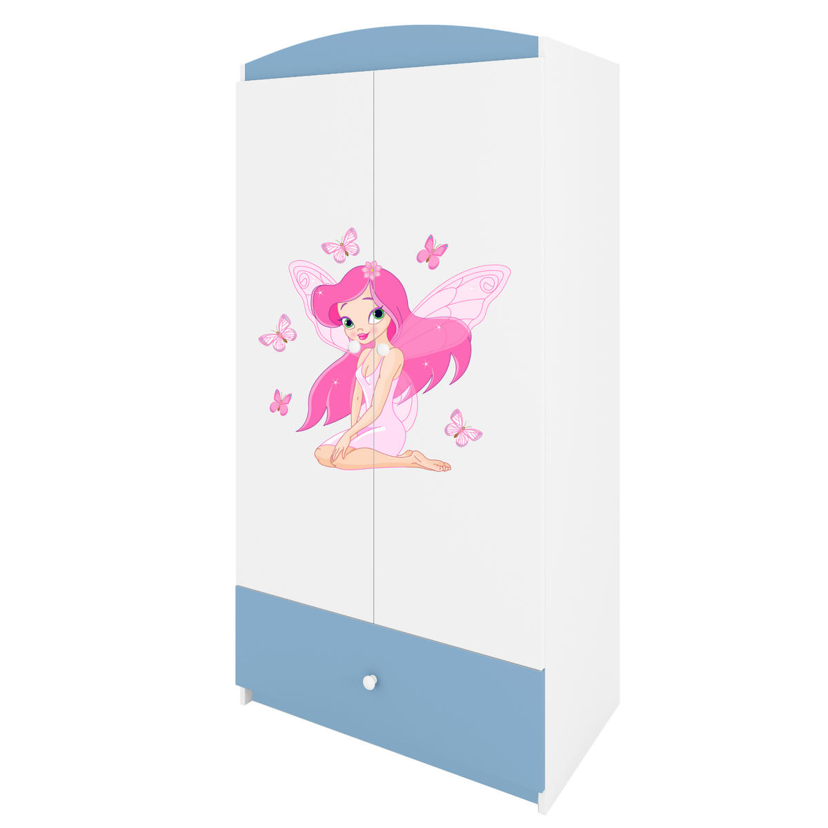 KINDERKLEIDERSCHRANK Elfe I - Blau, Holzwerkstoff (90/175/52cm) - RAUMHIRSCH FURNITURE