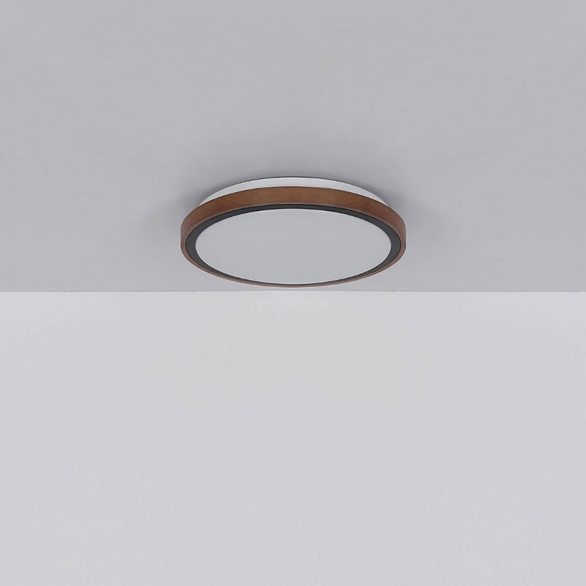 LED DECKENLEUCHTE BRUNO Aluminium Braun - Braun, Holz (38/38/9.5cm) - Globo Lighting