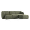 ECKSOFA Rechts Bouclé Stoff Grün - Schwarz/Olivgrün, Holzwerkstoff/Kunststoff (248/166cm) - Makamii