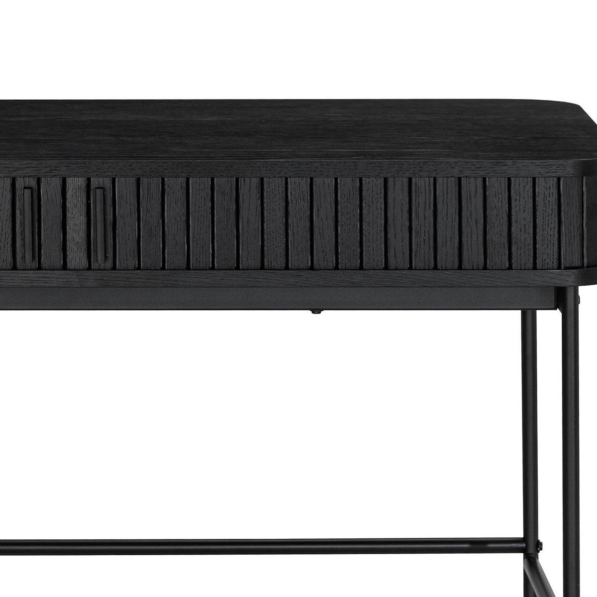 SCHREIBTISCH - MDF / Eisen - Eiche - Eichefarben/Schwarz, Holzwerkstoff/Metall (60/120/76cm) - home24