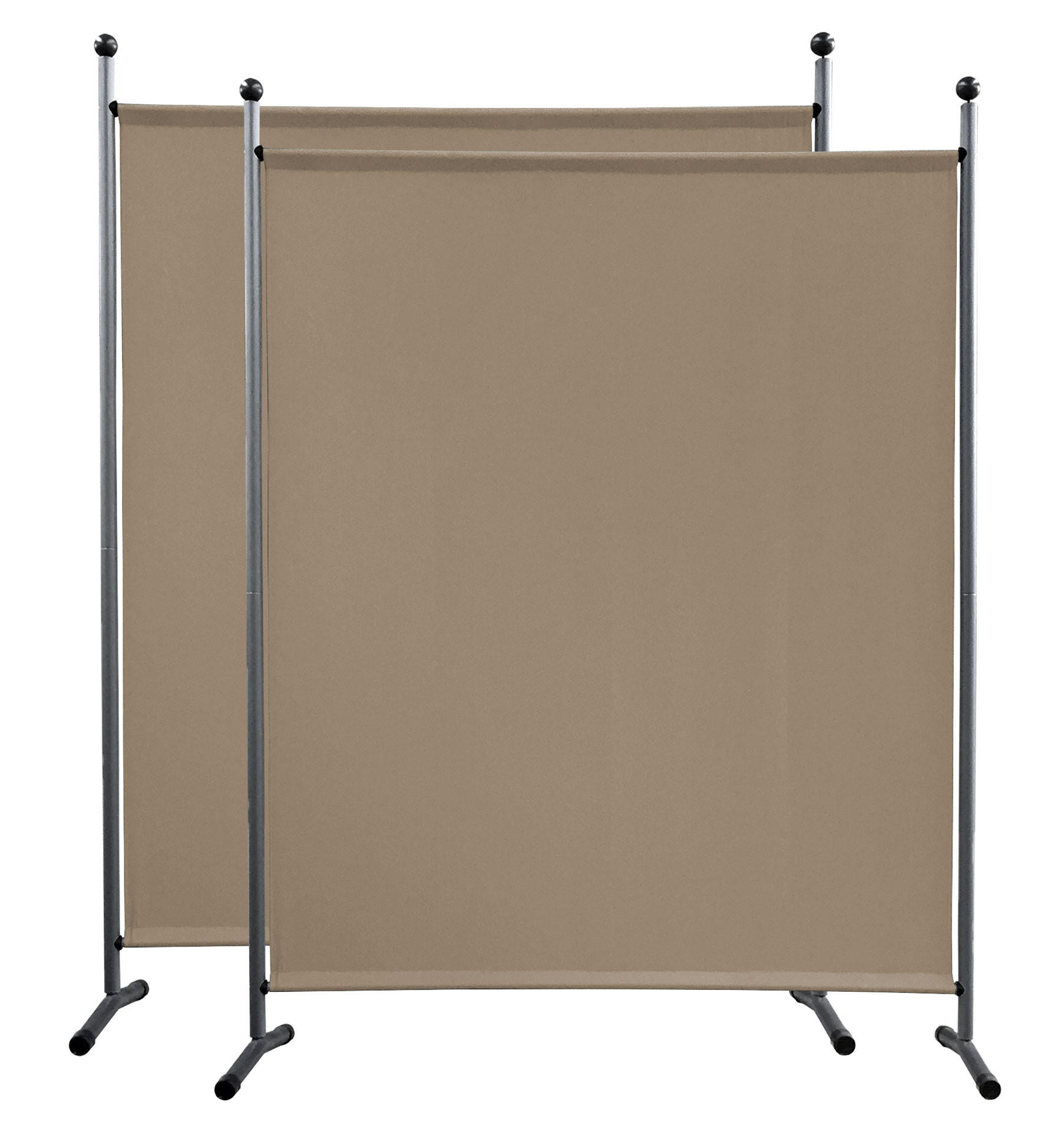PARAVENT 2 Stück 1-tlg. 150x190 cm Beige - Beige, Metall (150/190cm) - QUICK STAR