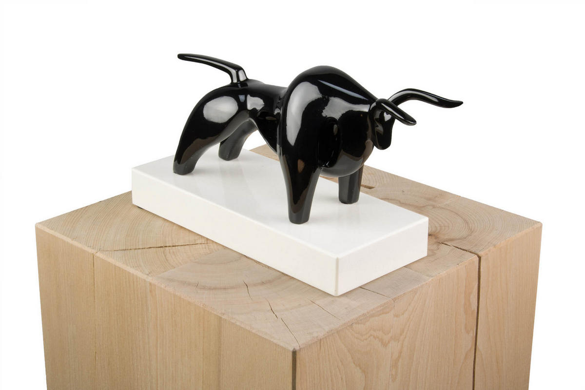 SKULPTUR Schwarz 28/16 cm - Schwarz, Stein (1.95/16/10cm) - KUNSTLOFT
