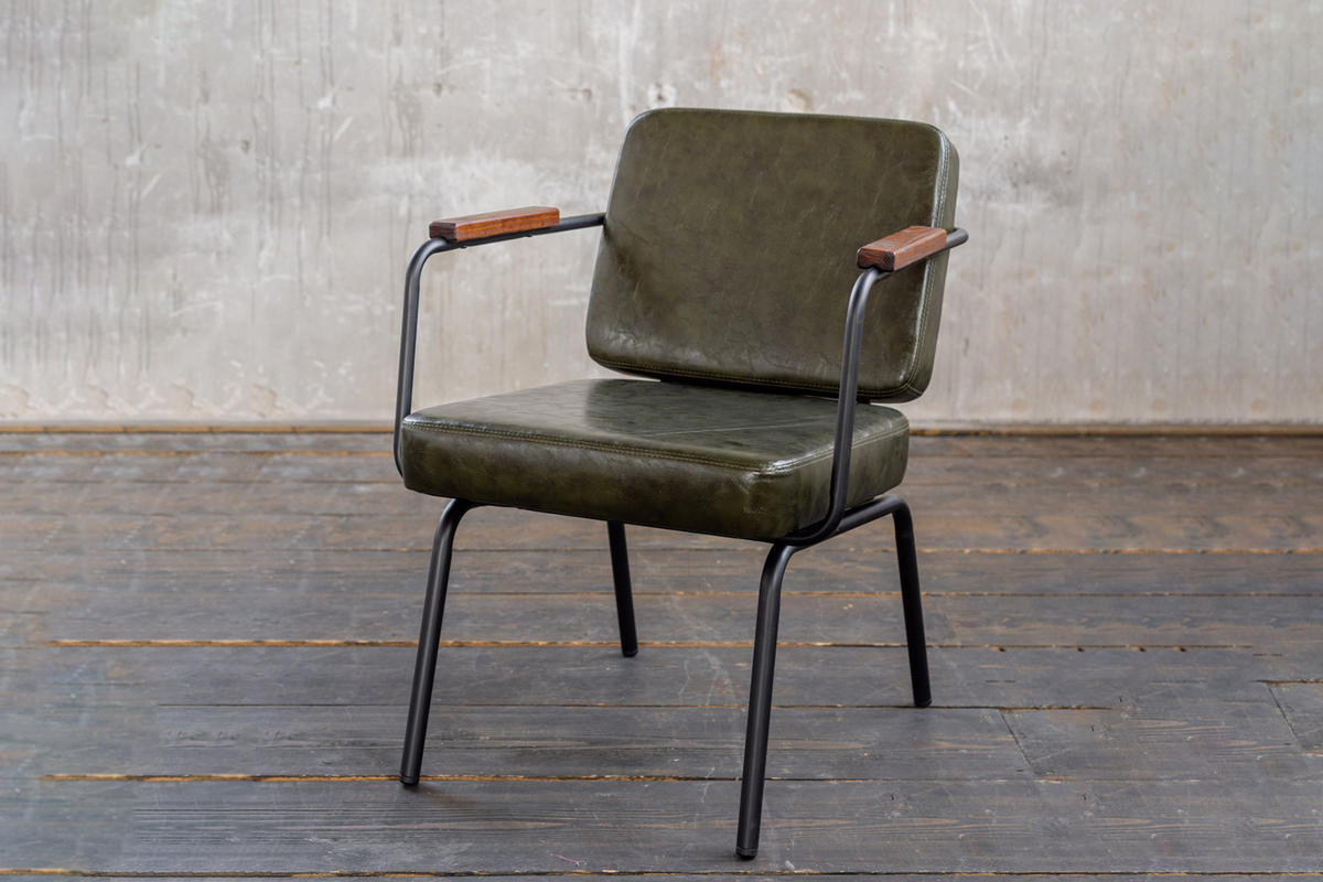 STUHL VISU Grün Kunstleder - Grün, Leder (63/80/64cm) - KAWOLA
