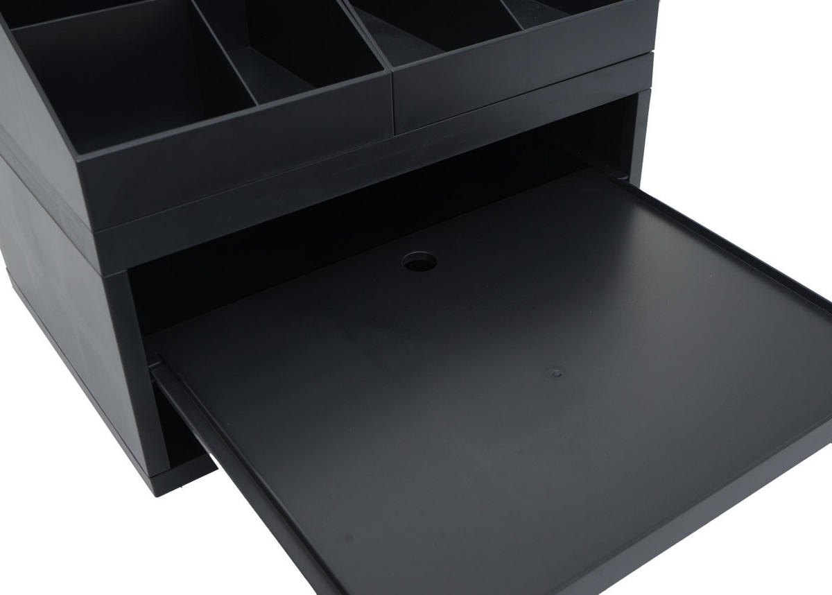 SCHREIBTISCH ORGANIZER Schwarz - Schwarz, Kunststoff (35/28/25cm) - MCW