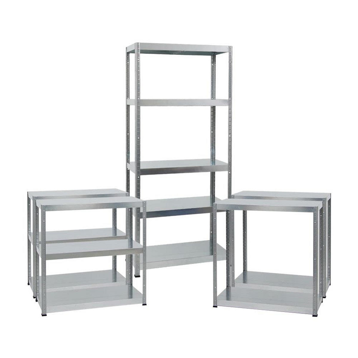SCHWERLASTREGAL Steel Eagle 3er-Set mit 3x 180x90x40 cm Fachlast 130 kg Verzinkt - Silberfarben, Metall (270/180/40cm) - PROREGAL