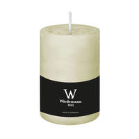 STUMPENKERZE Rustik Marble Style Elfenbein 130 x Ø 78 mm, 1 Stück - Beige, Paraffin (13cm) - Wiedemann Kerzen