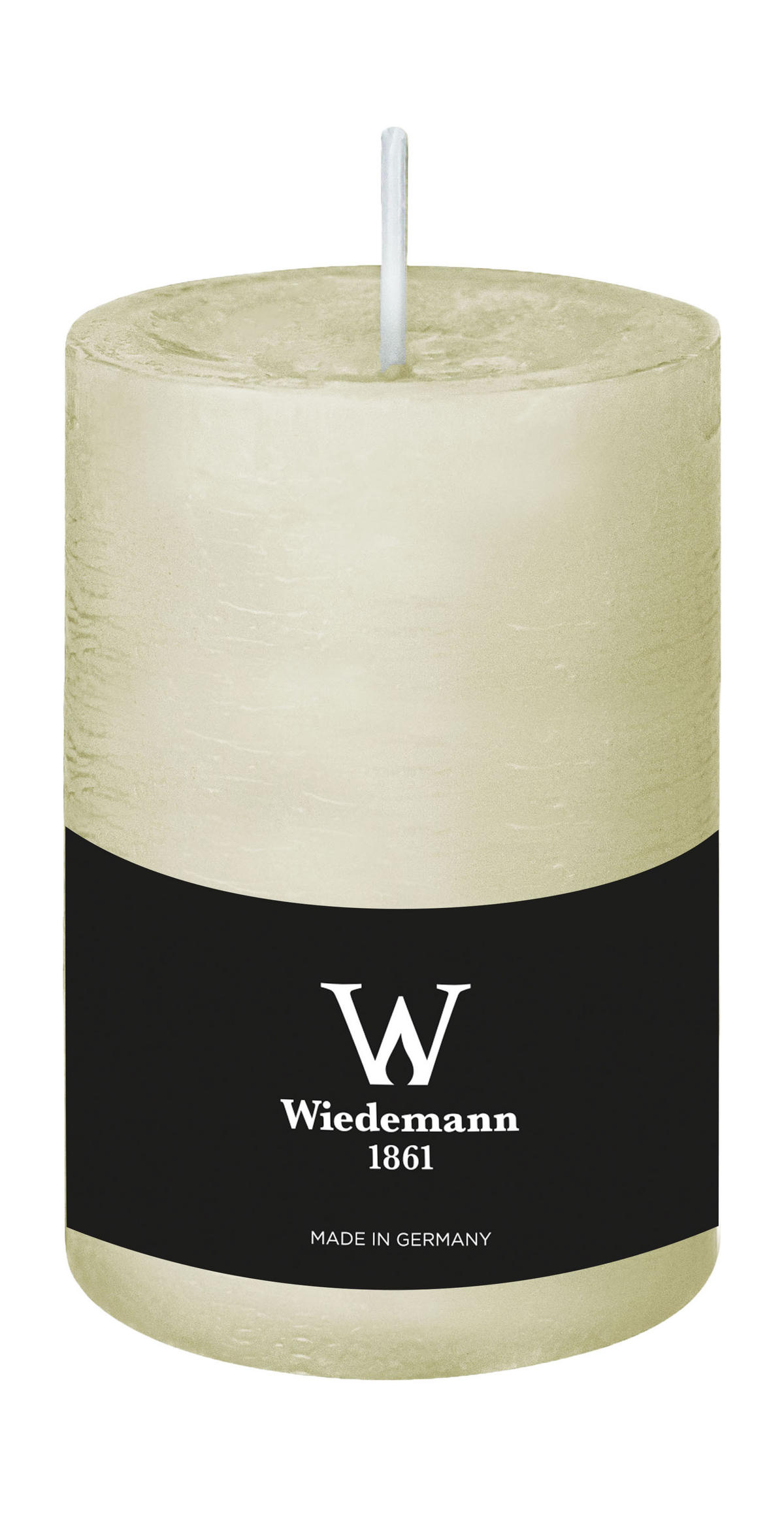 STUMPENKERZE Rustik Marble Style Elfenbein 130 x Ø 78 mm, 1 Stück - Beige, Paraffin (13cm) - Wiedemann Kerzen