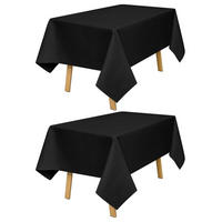 TISCHDECKE 2er-Set Schwarz 140 x 200 cm - Schwarz, Textil (140/200/1.5cm)