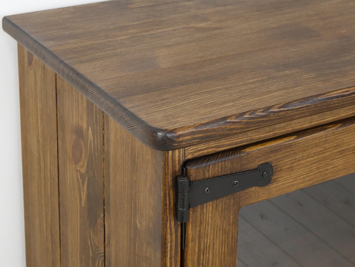 BUFFET aus Massivholz Rustyk - Dunkelbraun/Schwarz, Holz (152/129/46cm) - Seart