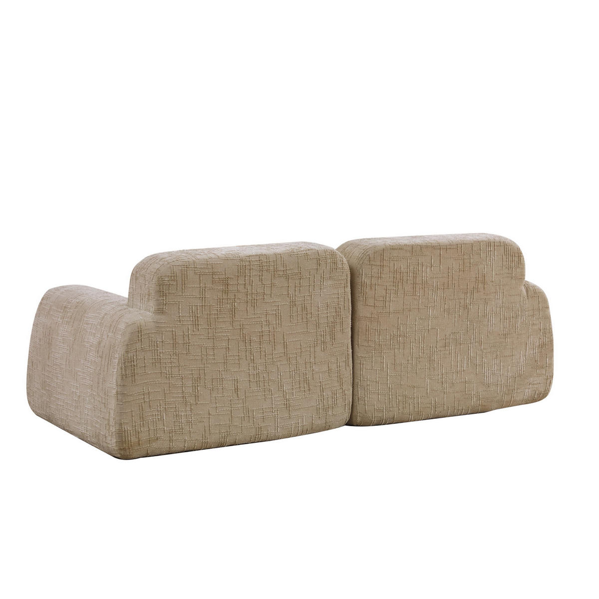2-SITZER-SOFA DE-35114 mit Chenille-Bezug Hellkhaki - Sandfarben, Textil (90.5/73/198cm) - ComfortXL