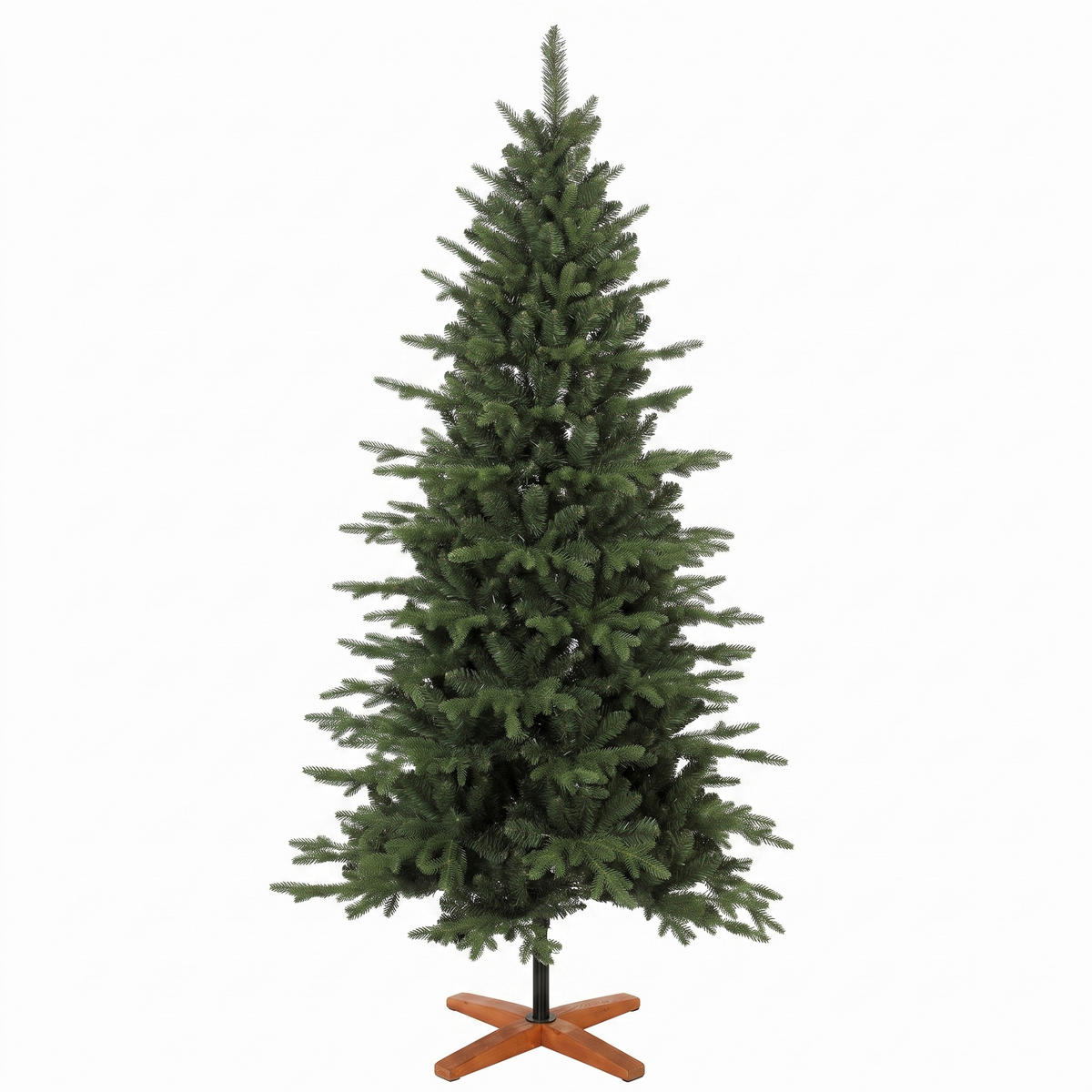WEIHNACHTSBAUM DE-41600 Spritzguss 180 cm, 1438 Spitzen, Holzständer Grün - Grün, Kunststoff (180cm) - ComfortXL