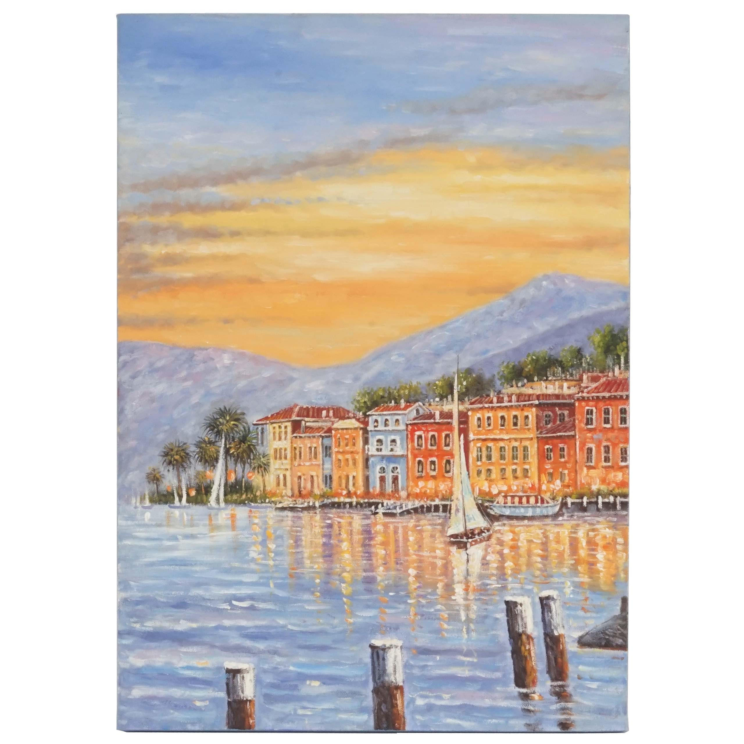 ÖLGEMÄLDE KÜSTE HANDGEMALT Mehrfarbig - Multicolor, Textil (50/70cm) - MCW