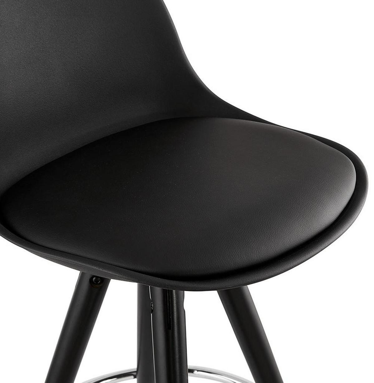 BARHOCKER – Schwarz, Kunststoff-Holz, Rückenlehne, 64 cm, XORAX MINI - Schwarz, Holz/Kunststoff (42/85/42cm) - KADIMA DESIGN