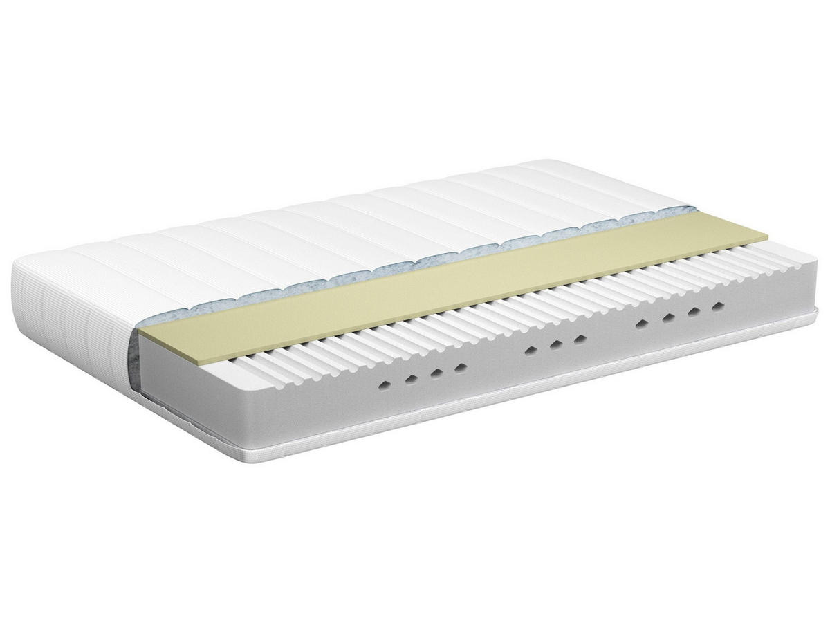 MEMORY-SCHAUMMATRATZE H2/3 Mittel 120/200 cm Whisper - Grau, Textil (120/200cm) - Beliani