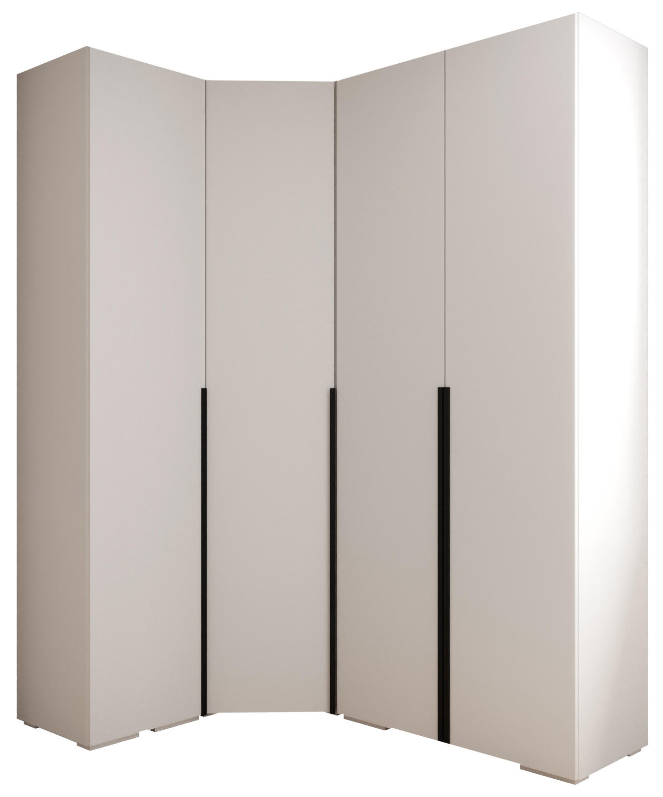 GARDEROBEN-SET 236,7/181,7/47 - Schwarz/Weiß, Holz/Kunststoff (181.7/236.7/47cm) - Abiks Möbel