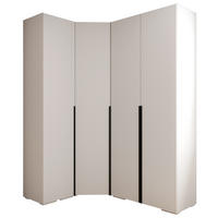 GARDEROBEN-SET 236,7/181,7/47 - Schwarz/Weiß, Holz/Kunststoff (181.7/236.7/47cm) - Abiks Möbel
