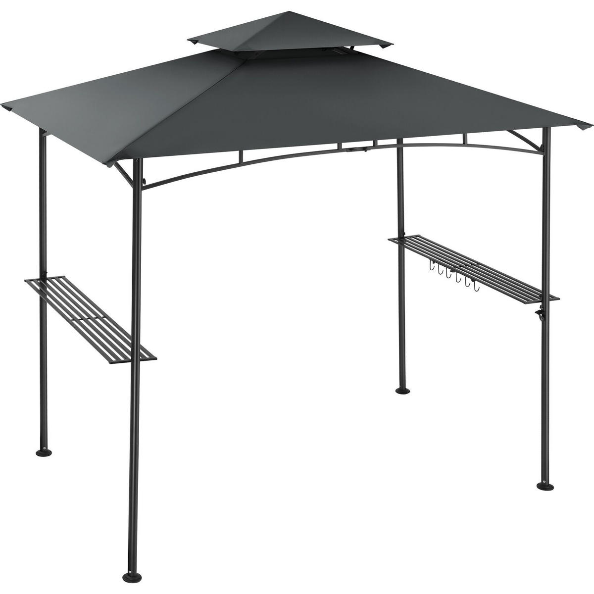 GRILLPAVILLON Maracaibo, 240 x 150 x 250 cm, anthrazit - Anthrazit, Kunststoff (150/250/240cm) - tectake