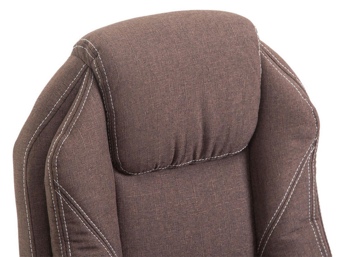 BÜROSTUHL MEDHA Stoff 114x67x64 Braun Stoff Metall - Braun, Textil/Metall (67/114/64cm) - DELUKE