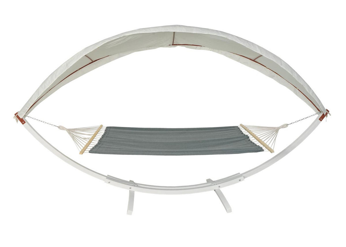 HÄNGEMATTE Weiß, Grau - Weiß/Grau, Holz (420/220/150cm) - MCW