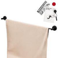 BADETUCHSTANGE PIAZZA BLACK mit Kleber, Edelstahl, schwarz - Schwarz, Metall (76/6/6cm) - bremermann